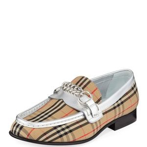 Burberry Silver/Grey/Multi 'moorley' Check Loafers